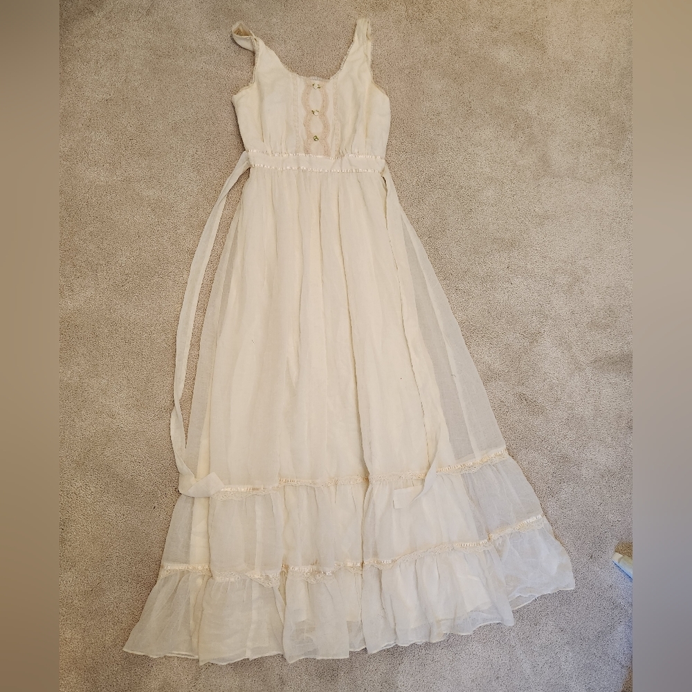 Long vintage cream dress Candi Jones California